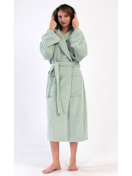Dámský župan dlouhý s kapucí Máta - mátová