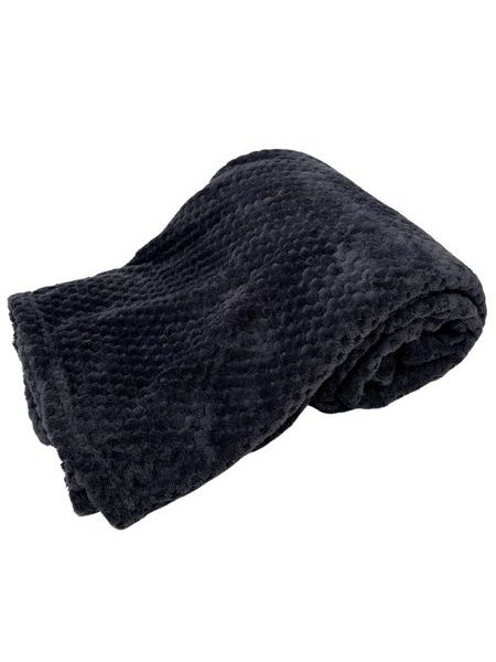 Mikroflanelová deka 150 x 200 cm, 220 GSM, Tmavě šedá Jacquard