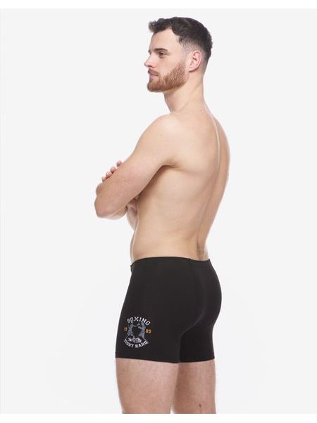 Pánské boxerky delší nohavička, šité, s potiskem 74177 - černá bílá