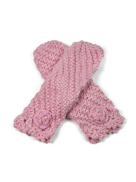 Růžové palčáky s růží