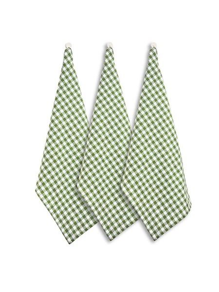 Sada 3 utěrek 50*70 cm, zelené káro