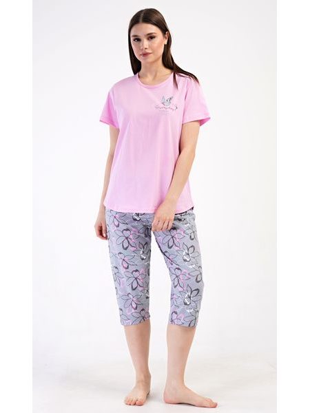 Dámské pyžamo kapri Miana - světle růžová
