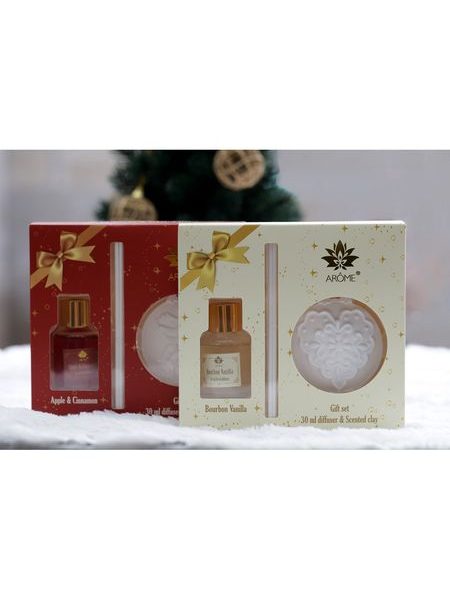 Dárkový set difuzéru 30 ml a vonného jílu, Bourbon Vanilla