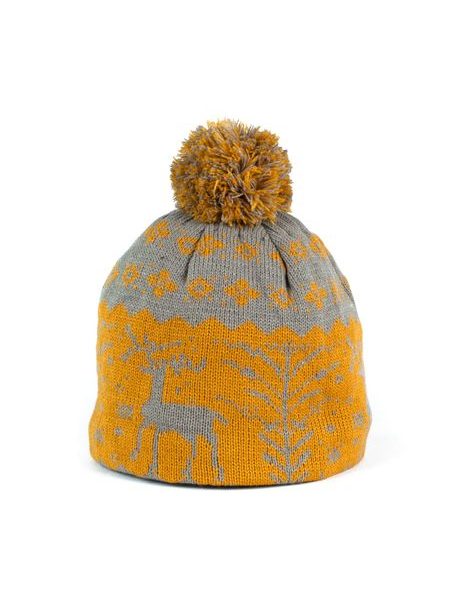 Unisex čepice se soby šedá-žlutá