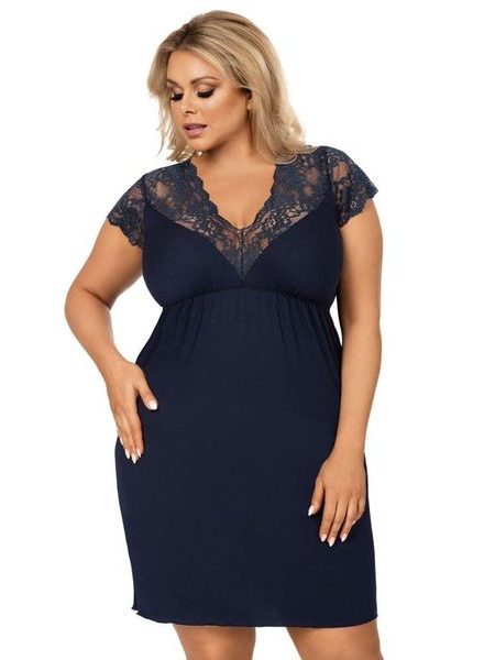 Luxusní košilka pro plnoštíhlé Tess tmavě modrá