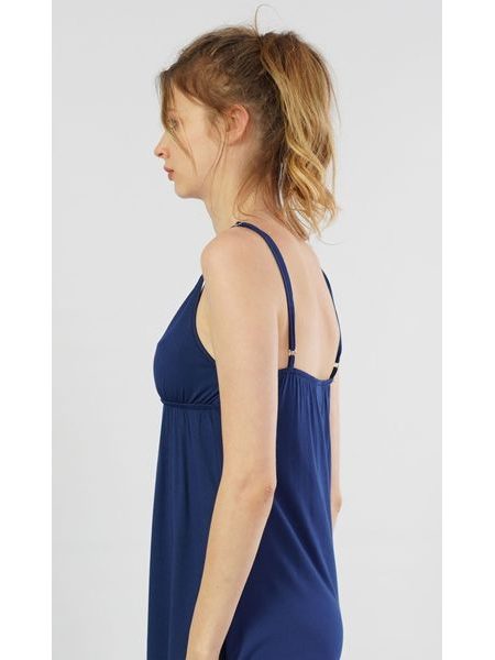 Dámská noční košile na ramínka Monika - tmavě modrá