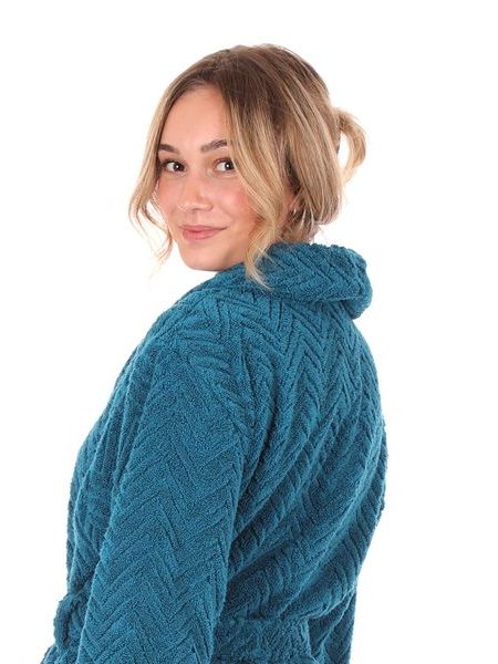 Dámský dlouhý župan se šálovým límcem ATHENA petrolejová