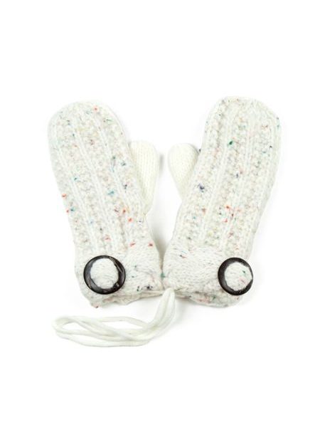 Palcové rukavičky s knoflíkem bílé