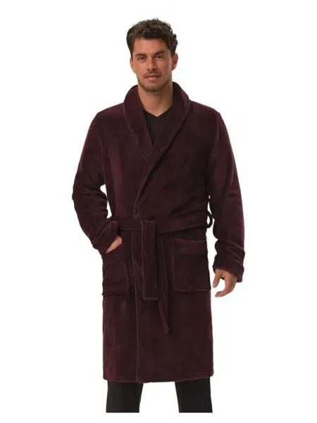 Hebký pánský župan Hustle vínový