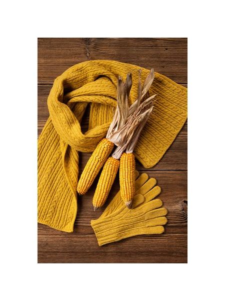 Čepice, šála a rukavice - žlutá