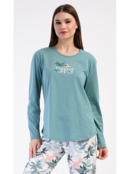 Dámské pyžamo dlouhé Melinda - petrolejová