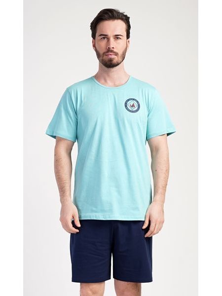Pánské pyžamo šortky Sea - mentolová
