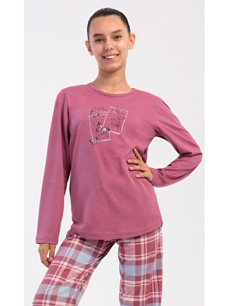 Dětské pyžamo dlouhé Charlotte - starorůžová
