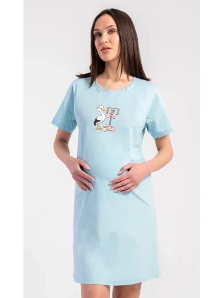 Dámská noční košile mateřská Julie - světle modrá