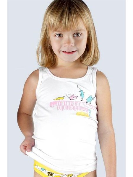 Dívčí tílko GINA Disco VI 28002P - bílé