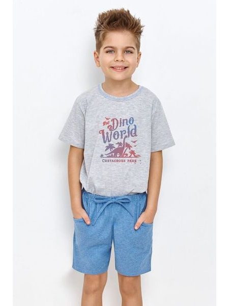Chlapecké pyžamo Zane šedé s dinosaurem