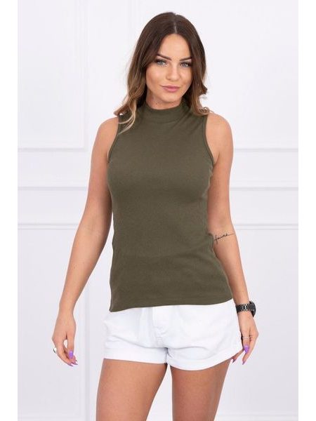 Blůza bez rukávů khaki