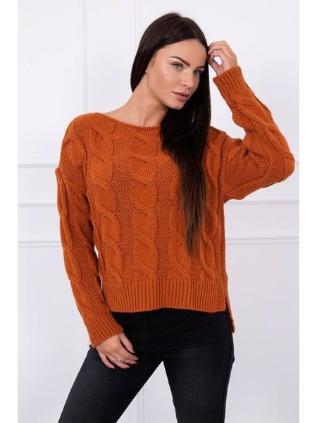 Svetr s delší zadní částí hnědá