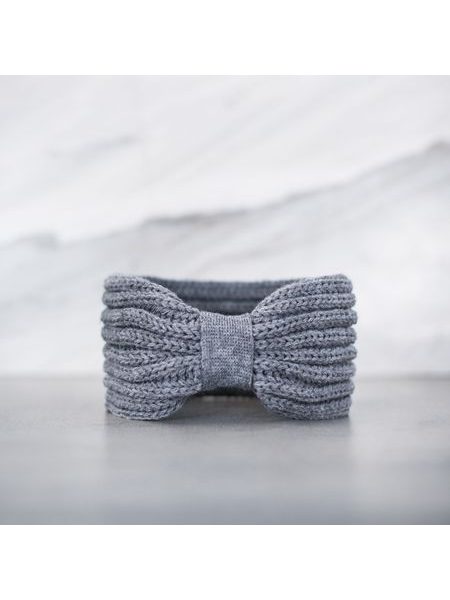 Podzimní pletená čelenka tmavě modrá