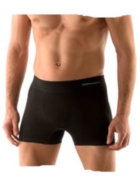 Pánské boxerky s delší nohavičkou, bezešvé, Eco Bamboo 54005P - černá