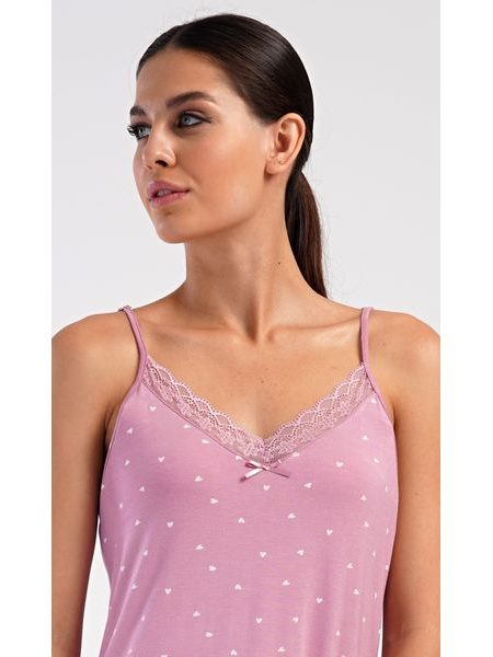 Dámská noční košile na ramínka Ingrid - starorůžová