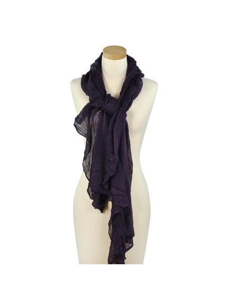 Dámský šál s krajkou fialový