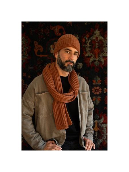 Čepice a šála - rezavá
