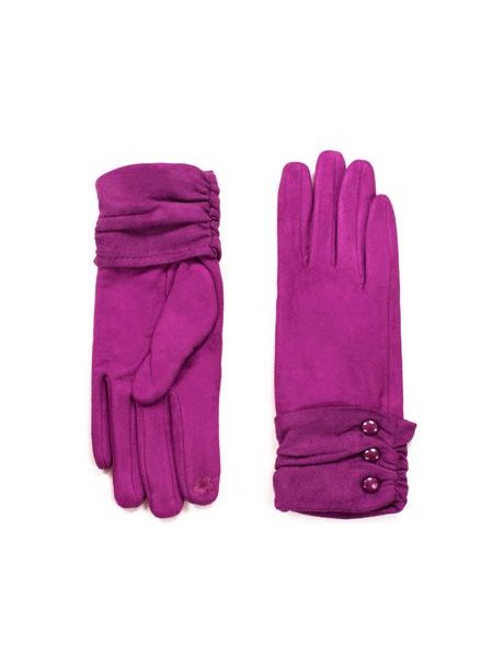 Elegantní rukavice s knoflíčky růžové