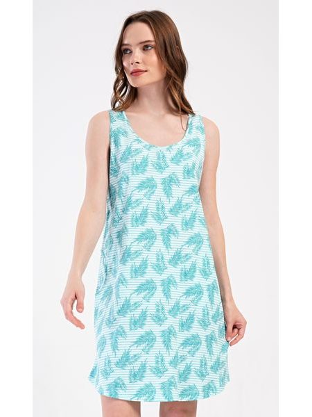 Dámská noční košile na ramínka Simona - mentolová