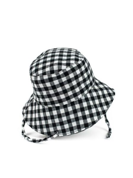Bavlněný klobouk na léto - černobílý