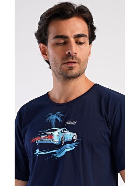 Pánské pyžamo šortky Jonáš - tmavě modrá