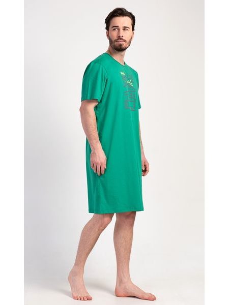 Pánská noční košile s krátkým rukávem Outdoor - zelená