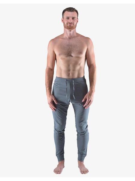 Pánské kalhoty dlouhé pyžamové pánské, šité, klasické, jednobarevné Pyžama 2023 79161P - tm. šedá