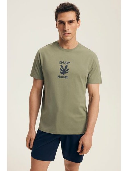 Pánské pyžamo Legend khaki krátké