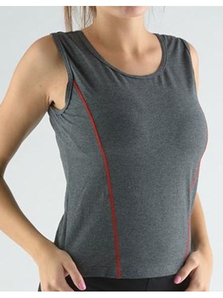 Dámské tílko, širší ramínka, šité 98021P - tm. šedá třešňová