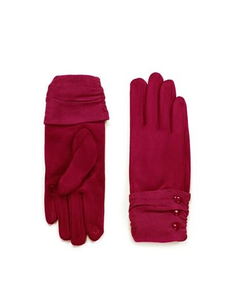 Elegantní rukavice s knoflíčky růžové