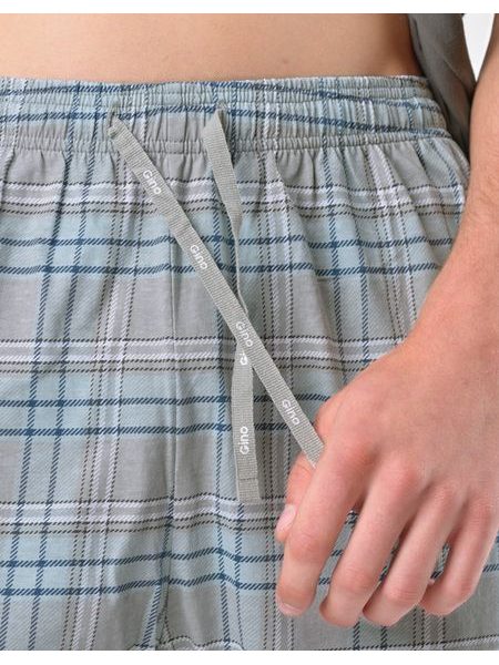 Pánské pyžamo krátké, šité, s potiskem 79192 - šedá sv. šedá