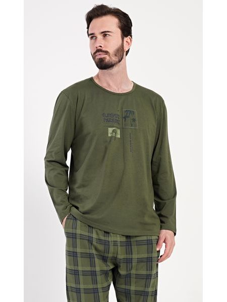 Pánské pyžamo dlouhé Sunshine paradise - khaki