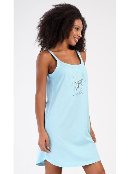 Dámská noční košile na ramínka Adriana - světle modrá