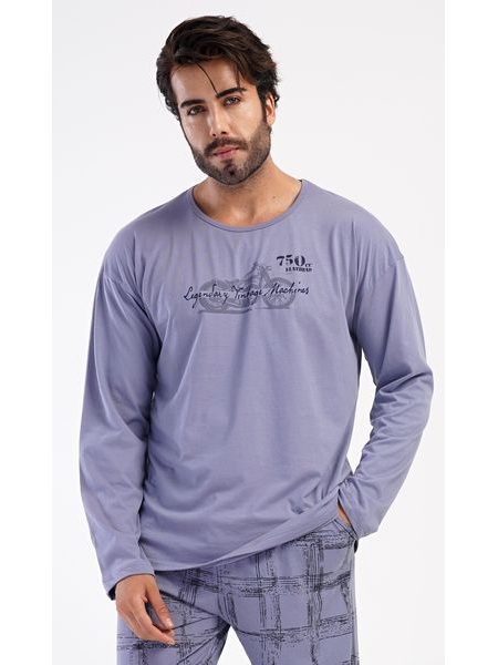 Pánské pyžamo dlouhé Jakub - tmavě šedá