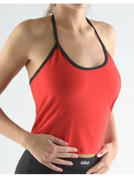 GINA dámské top, úzká ramínka, šité 98007P - třešňová černá