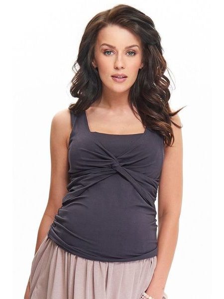 Těhotenský a kojící top Zoja tmavě šedý