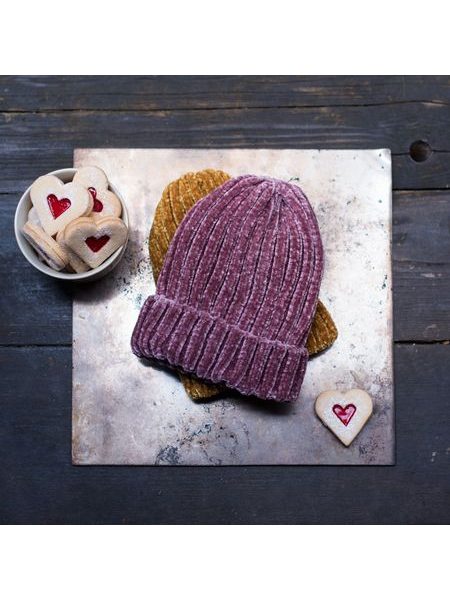 Dětská teplá zimní čepice fialová