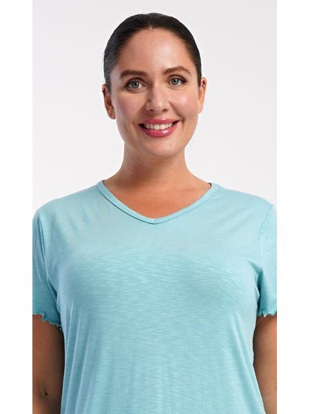 Dámská noční košile s krátkým rukávem Sabrina - mentolová