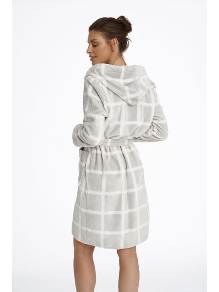 Dámský župan Magically šedý se vzorem kostky