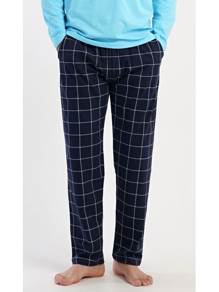 Pánské pyžamo dlouhé Freedom - azurová