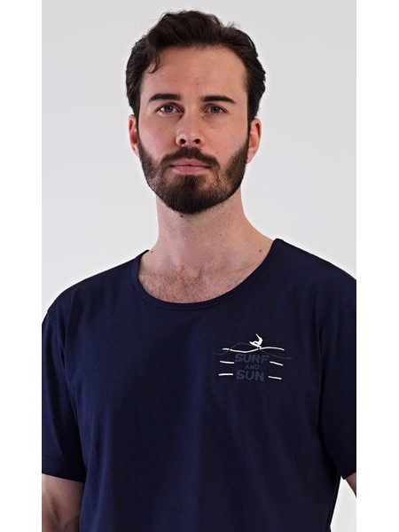 Pánské pyžamo šortky Surf - tmavě modrá