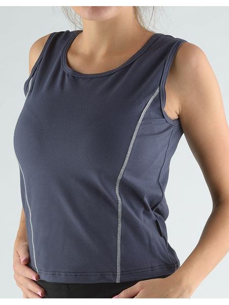 Dámské tílko, širší ramínka, šité 98021P - tm.popel písková