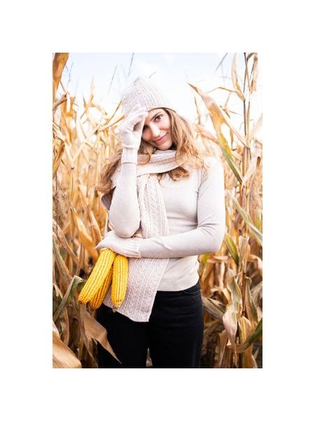 Čepice, šála a rukavice - rezavá