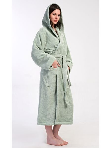 Dámský župan dlouhý s kapucí Lesní víla - khaki